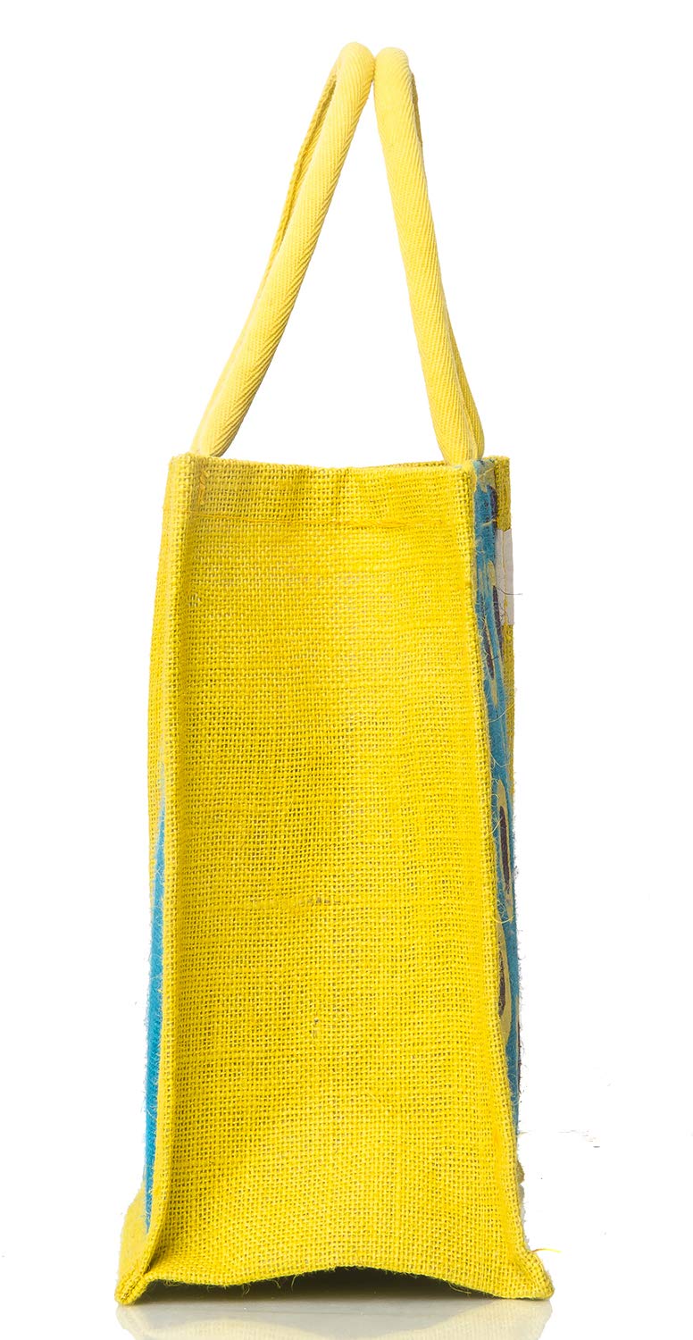 jute bags for lunch (blue, h: 11" x l: 10" x w: 6") jute bags for lunch (blue, h: 11" x l: 10" x w: 6")