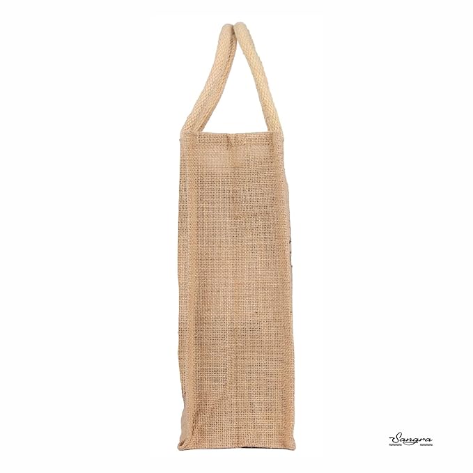 multicolor jute bag for women and men lunch bag with zip and handle (flower blue) multicolor jute bag for women and men lunch bag with zip and handle (flower blue)
