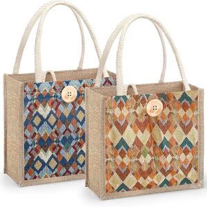 women tote bag,2pcs jute casual tote's handbag embroidered personalized bento bag,reusable grocery bags shopping bags