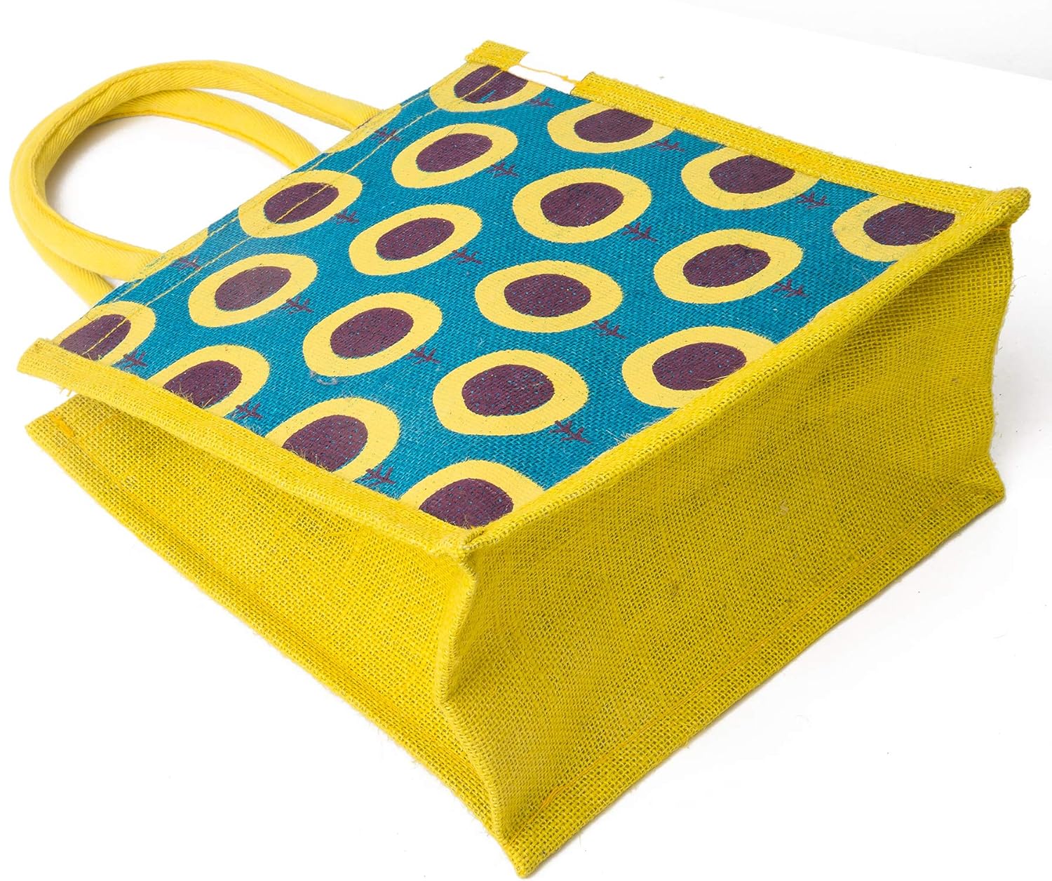 jute bags for lunch (blue, h: 11" x l: 10" x w: 6") jute bags for lunch (blue, h: 11" x l: 10" x w: 6")