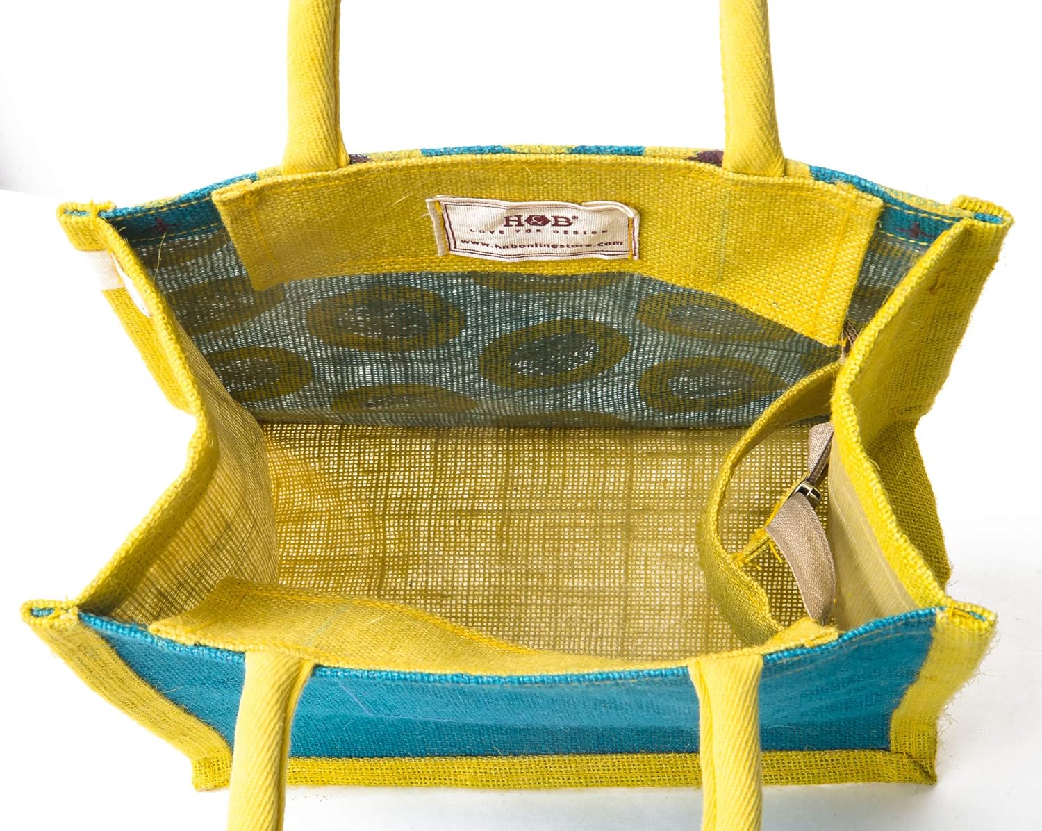 jute bags for lunch (blue, h: 11" x l: 10" x w: 6") jute bags for lunch (blue, h: 11" x l: 10" x w: 6")