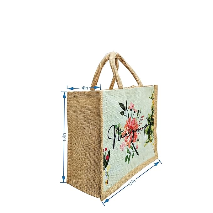 multicolor jute bag for women and men lunch bag with zip and handle (small) (pack of two) multicolor jute bag for women and men lunch bag with zip and handle (small) (pack of two)
