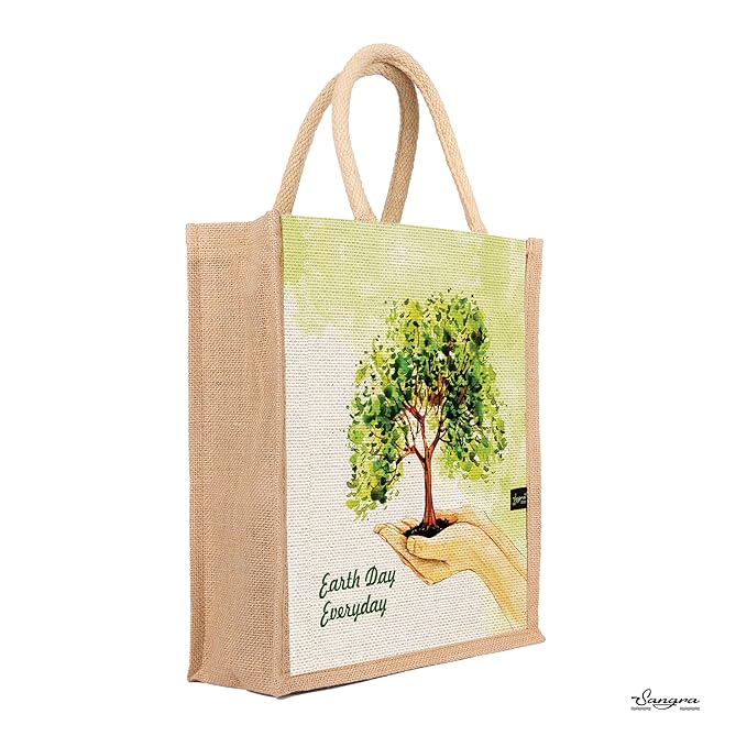 floral printed jute lunch bag for women & men | zip closure & padded handle | 12×14×5 in | tiffin office gym bag | hand printed eco friendly | return gift jute bag floral printed jute lunch bag for women & men | zip closure & padded handle | 12×14×5 in | tiffin office gym bag | hand printed eco friendly | return gift jute bag