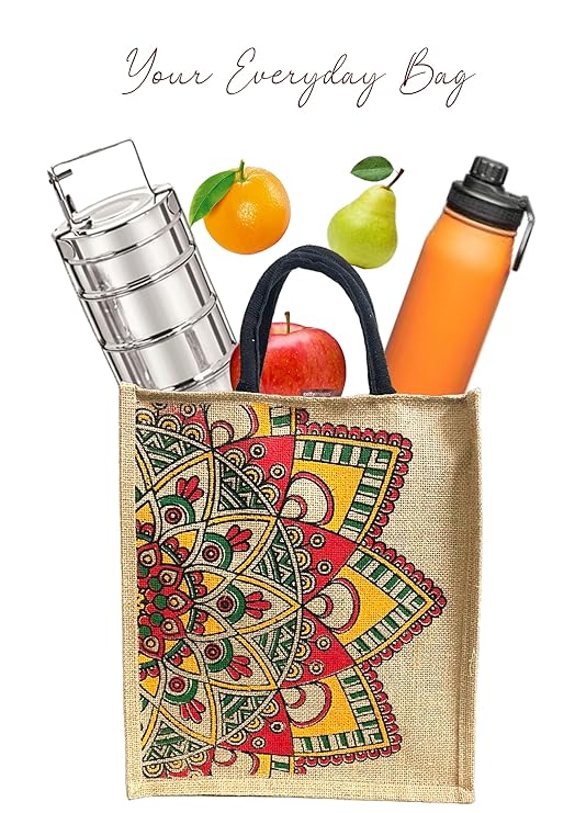 eco friendly jute fabric unique printed bag ideal for tiffin grocery fruitsvegetable with hard grip handle big reusable heavy quality bag zipper for men women eco friendly jute fabric unique printed bag ideal for tiffin grocery fruitsvegetable with hard grip handle big reusable heavy quality bag zipper for men women