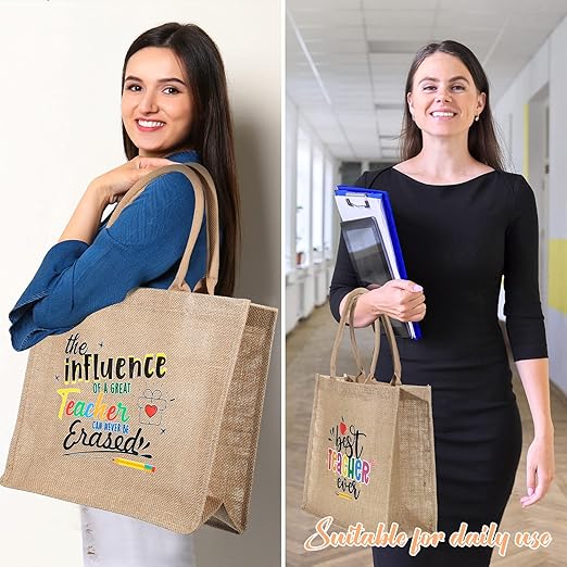silkfly 4 pcs teacher appreciation gift jute teacher tote bag rainbow teacher gift for women christmas graduation retirement silkfly 4 pcs teacher appreciation gift jute teacher tote bag rainbow teacher gift for women christmas graduation retirement