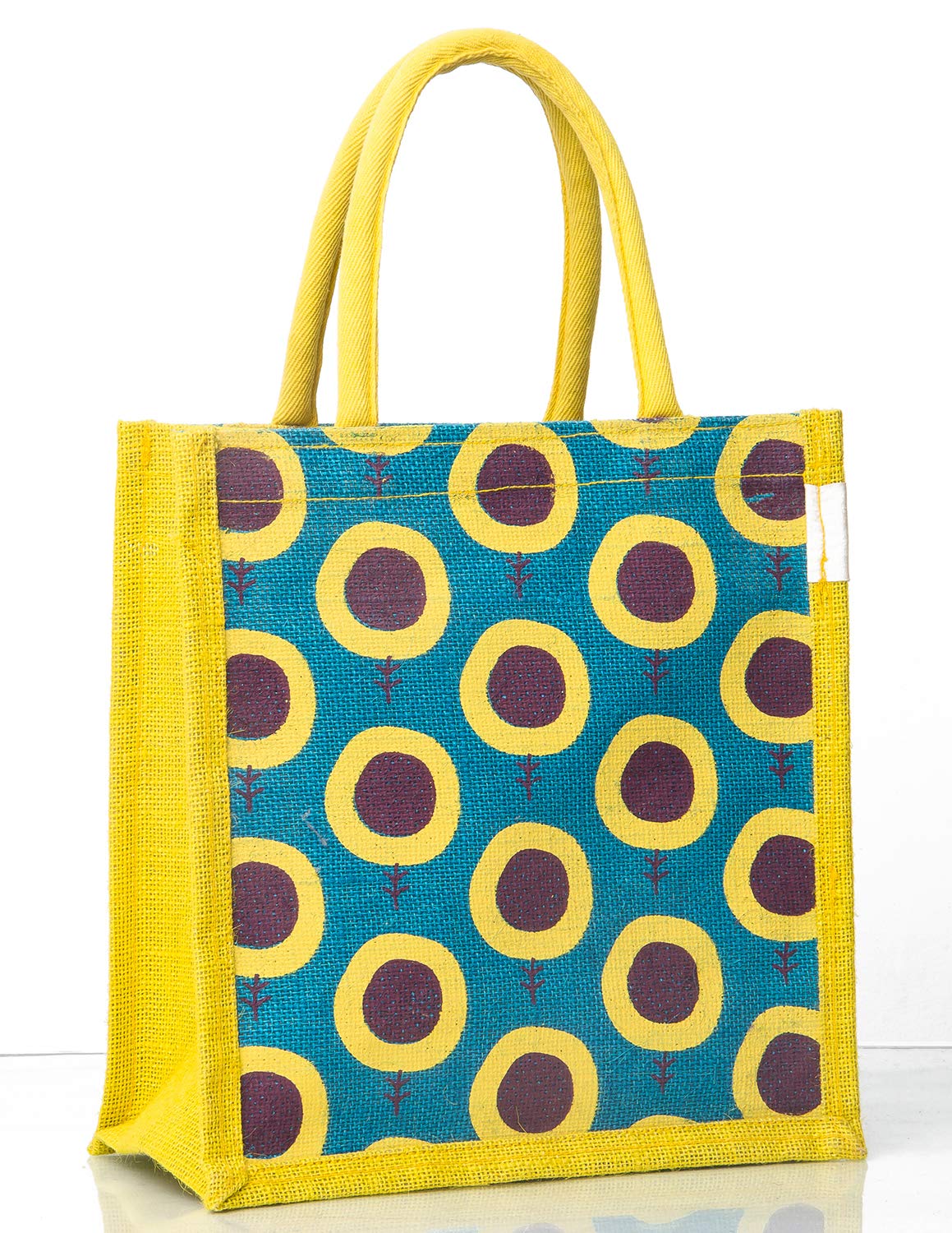 jute bags for lunch (blue, h: 11" x l: 10" x w: 6") jute bags for lunch (blue, h: 11" x l: 10" x w: 6")