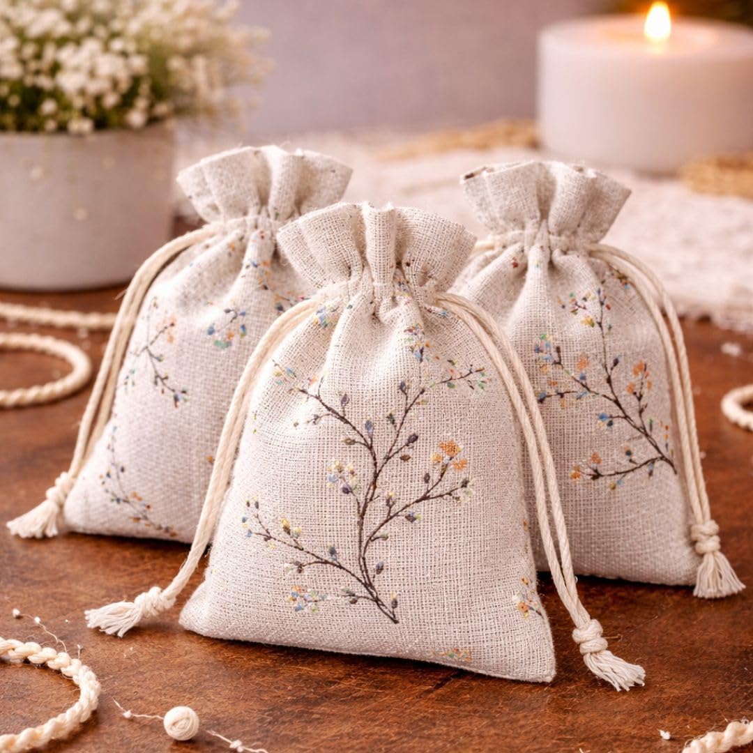 handcrafted ethnic jute potli bag for women | 18x12cm | small drawstring gift pouch for wedding, diwali, rakhi return favors | jewelry, coins, and dry fruit packaging handcrafted ethnic jute potli bag for women | 18x12cm | small drawstring gift pouch for wedding, diwali, rakhi return favors | jewelry, coins, and dry fruit packaging