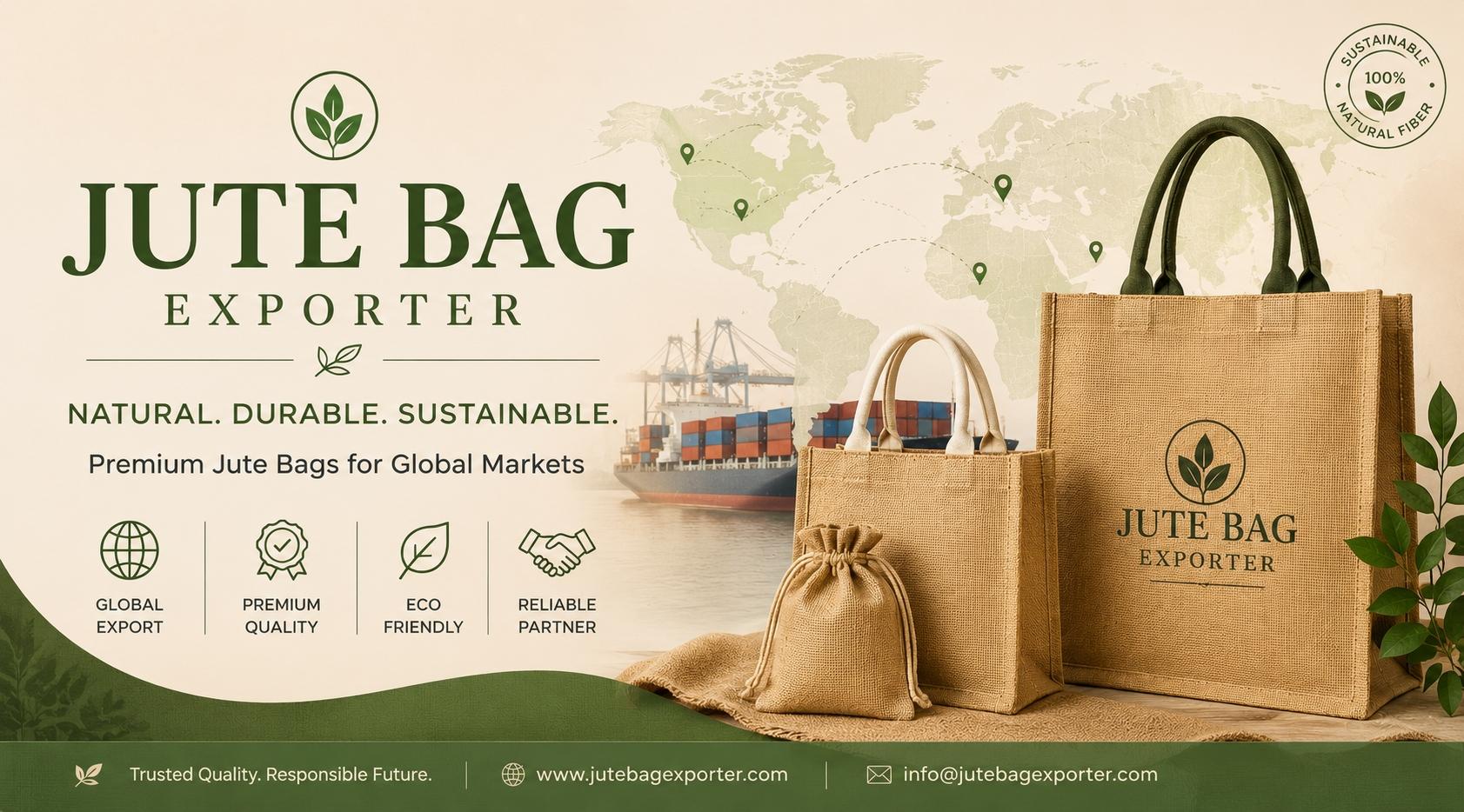 Premium Jute Tote Bags Exporter, Eco-Friendly Reusable Shopping Bags Show more lines
